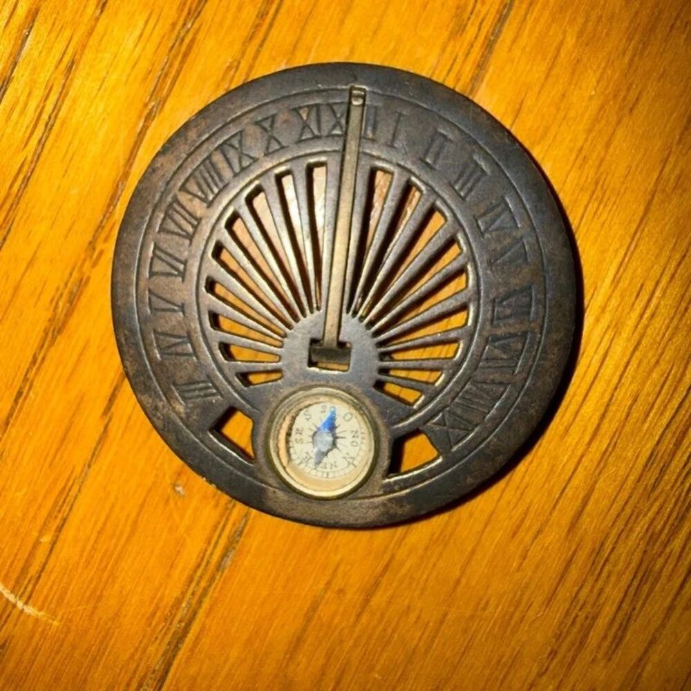 Antique Mappin Paris Sundial Compass Money Clip Rare 977 Serial